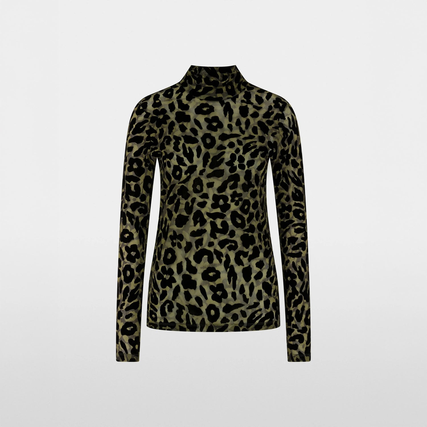 Burnout Animal Print Top - Olive Drab