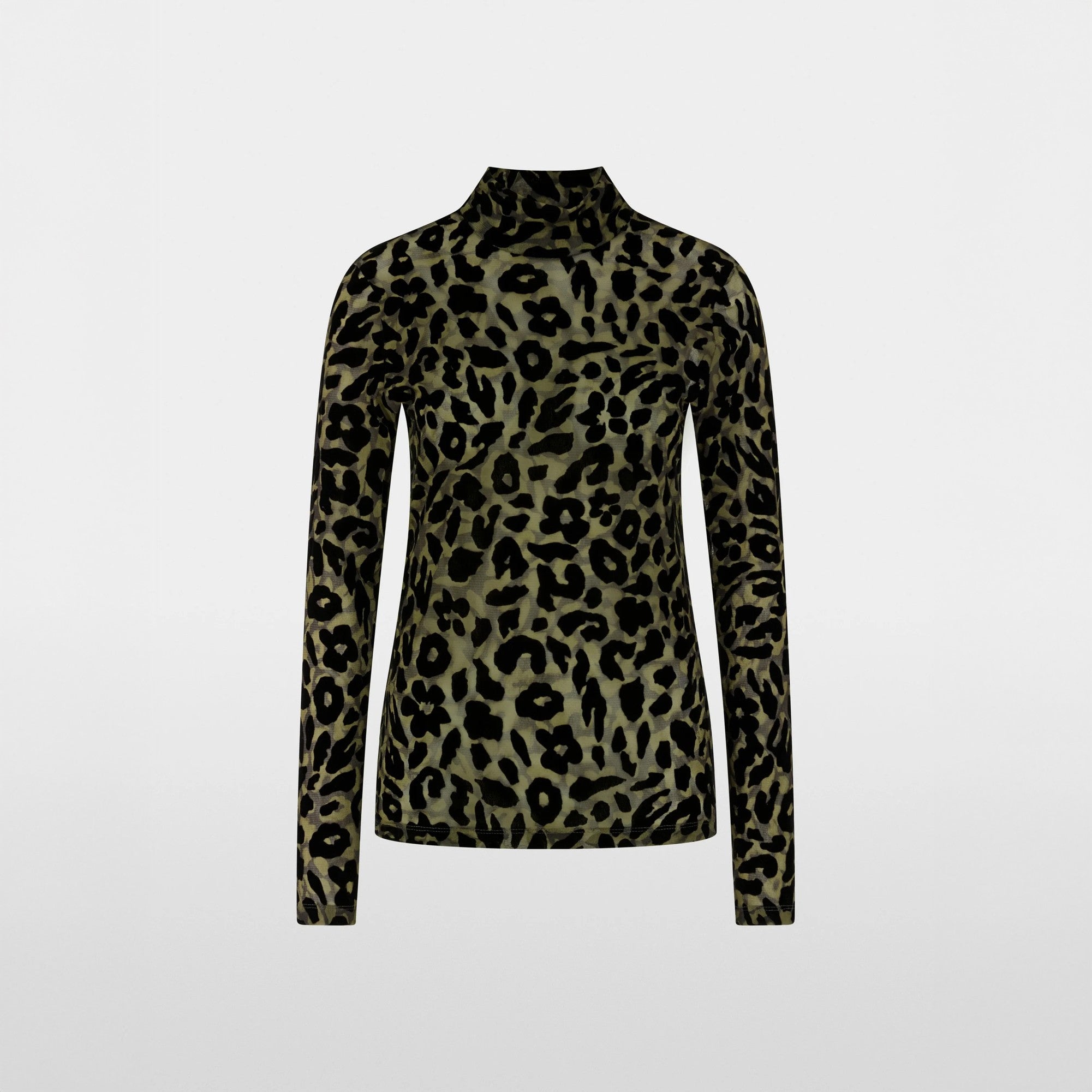 Burnout Animal Print Top - Olive Drab