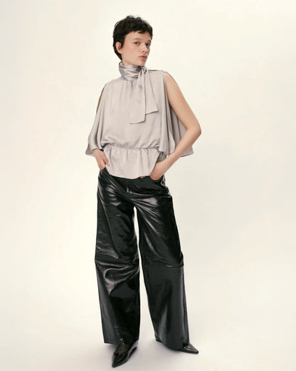 Butterfly Sleeved Blouse - Pearl Grey
