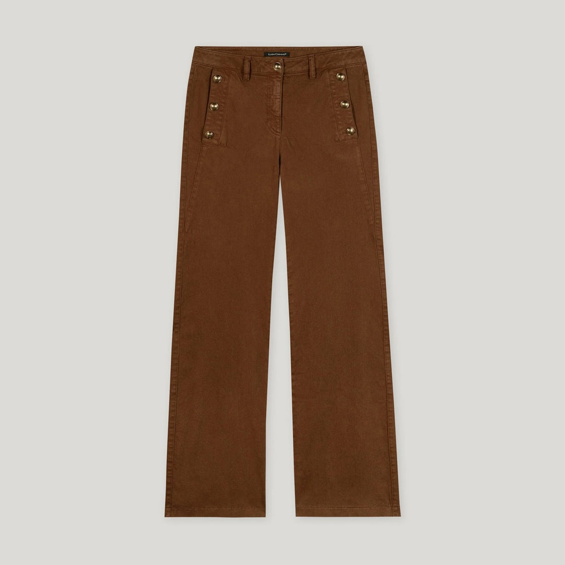 Button Detail Trouser - Walnut