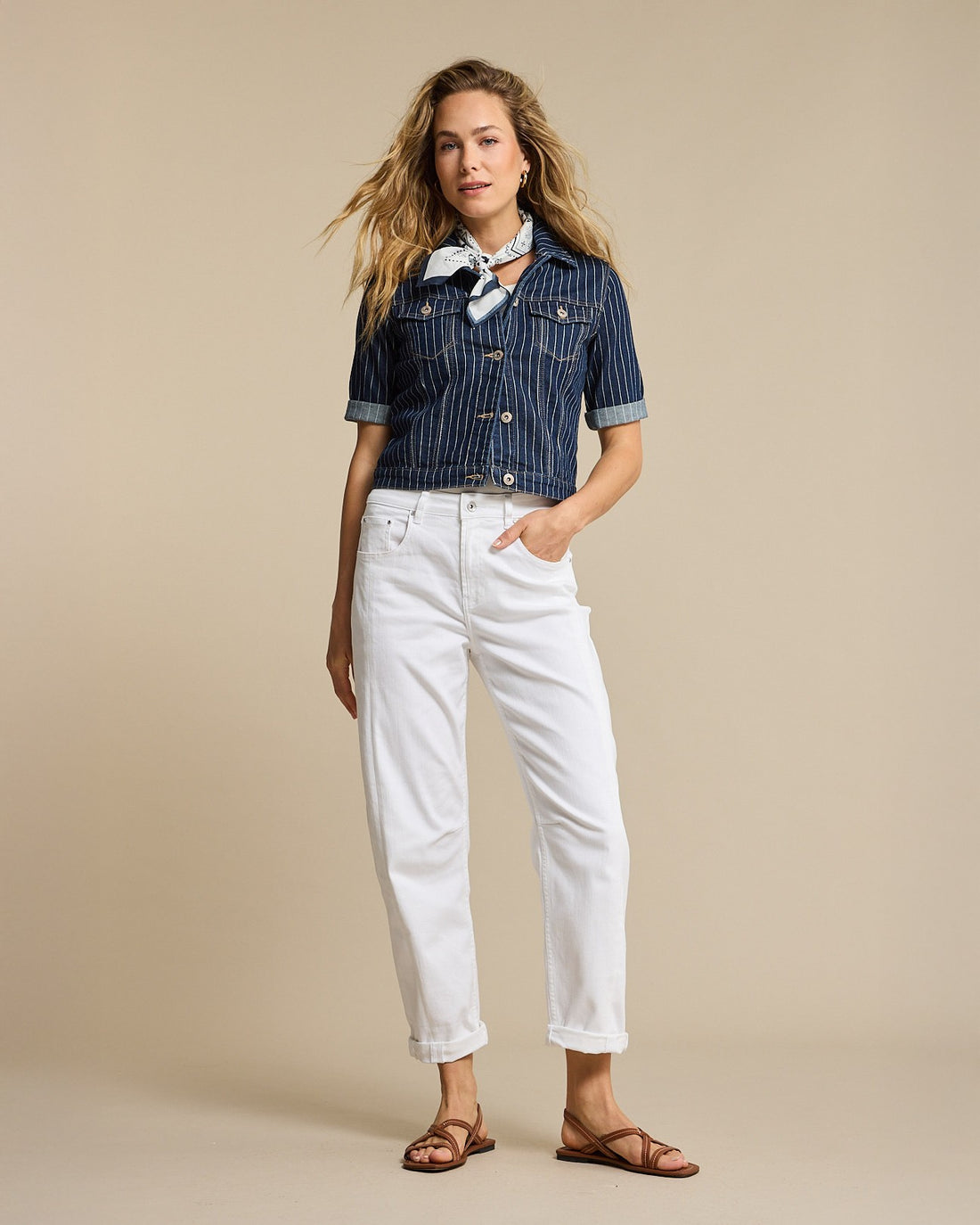 Caitlina Sidepatch Jeans - White