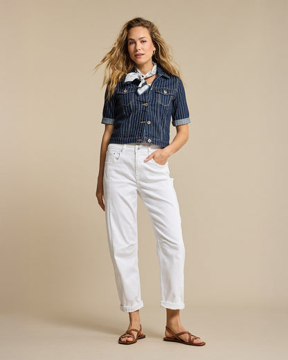 Caitlina Sidepatch Jeans - White