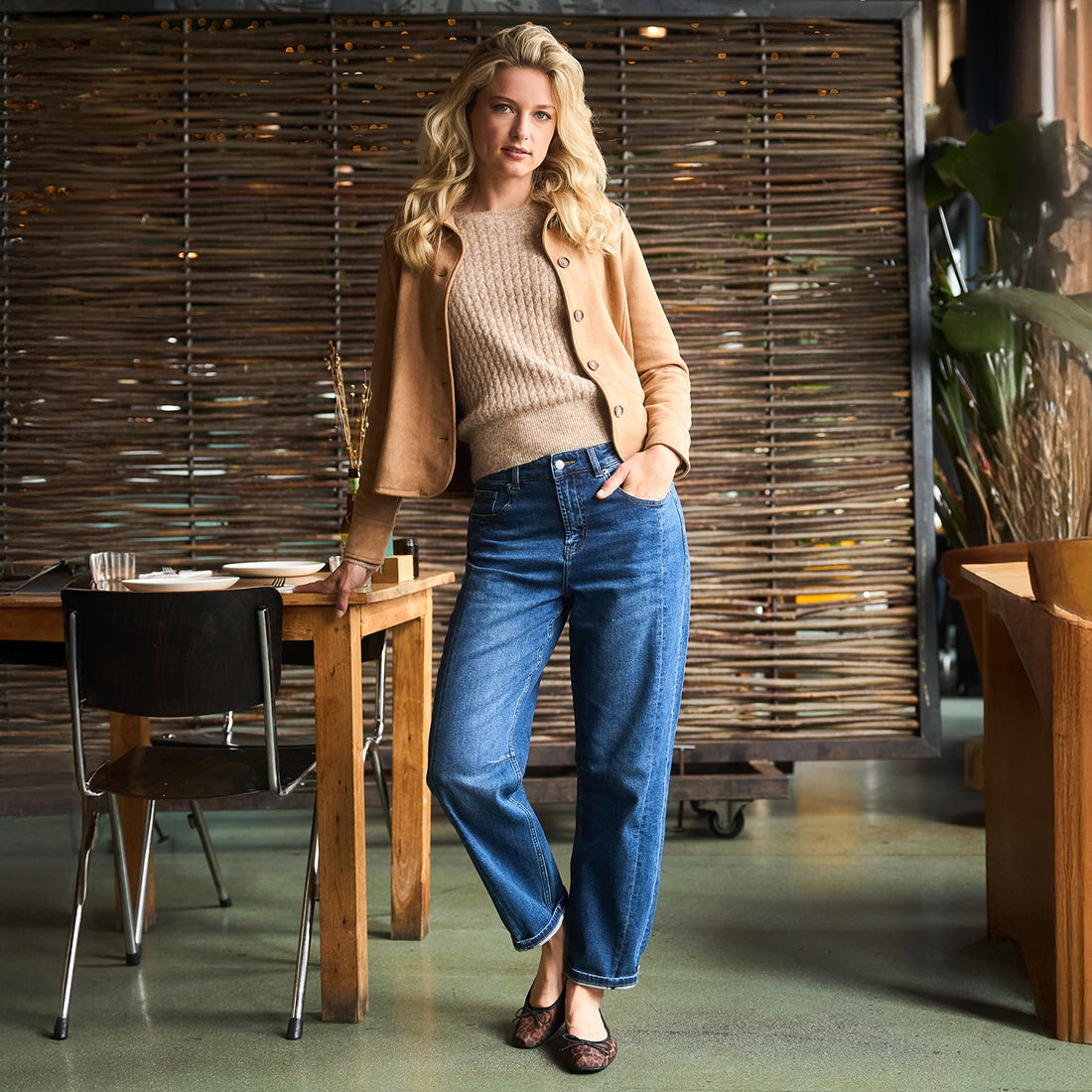 Caitlin Sidepatch Jeans - Dark Stone Used