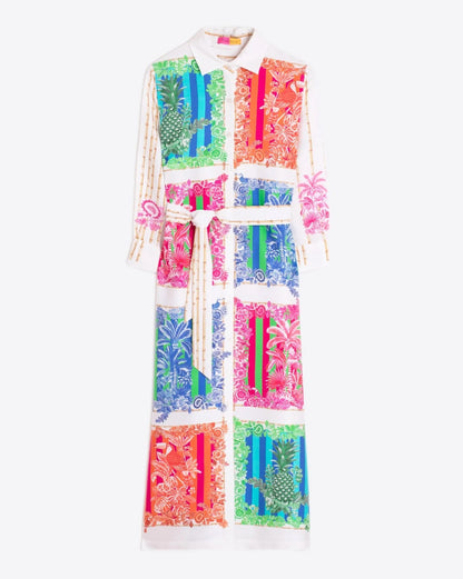 Camisero Postcard Printed Shirt Dress - Multi