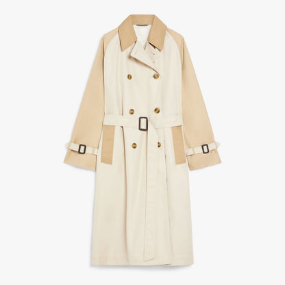 Canasta Two Tone Trench Coat - Ice