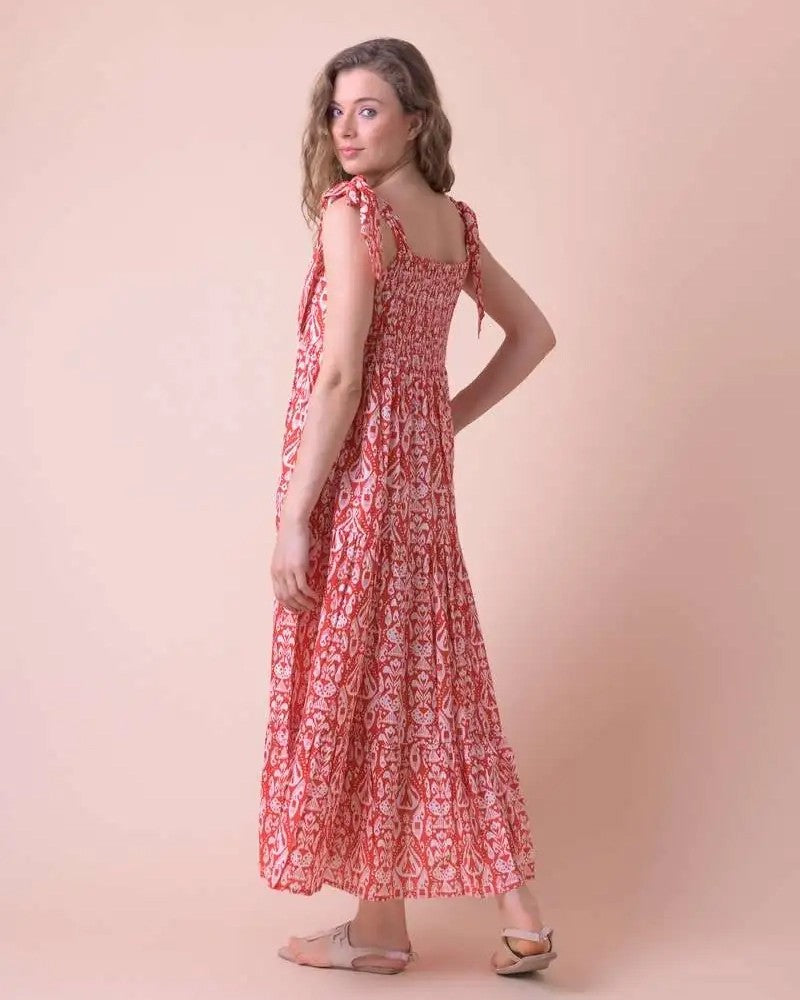 Capri Tie Strap Sundress - Emperor Neon Pink