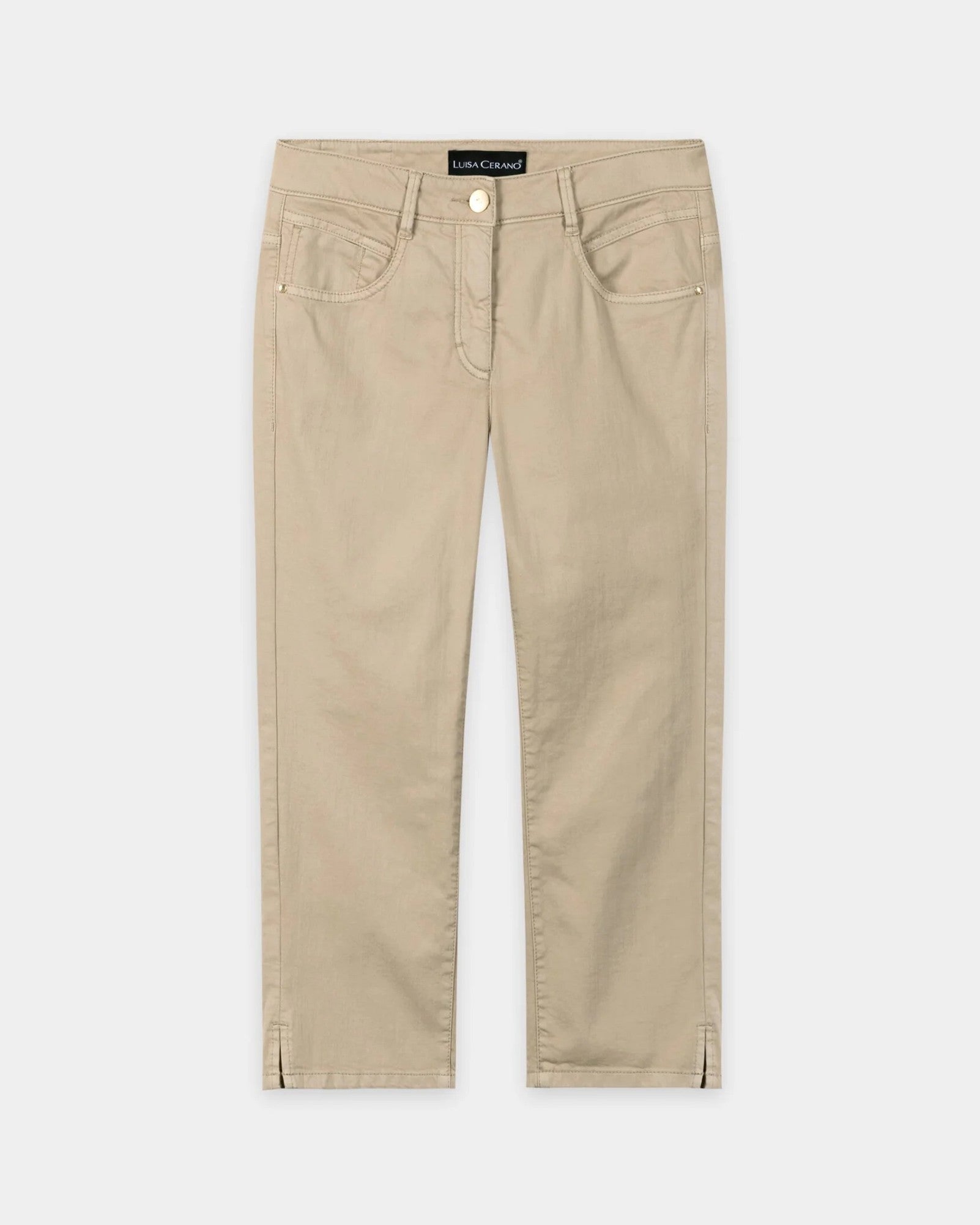 Capri Denim Trousers - Sand