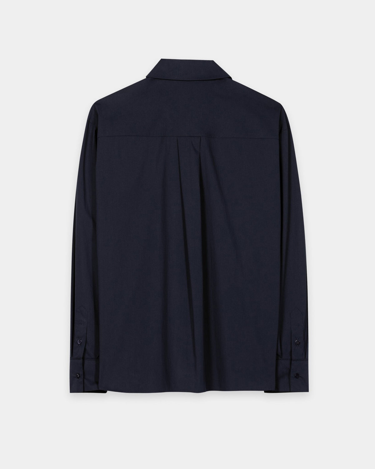 Cashmere/Silk Polo Shirt With Removable Collar - Smoky Blue