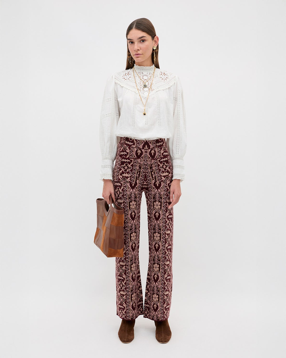 Ceara Trouser - Tapestry Bloom Bordeaux