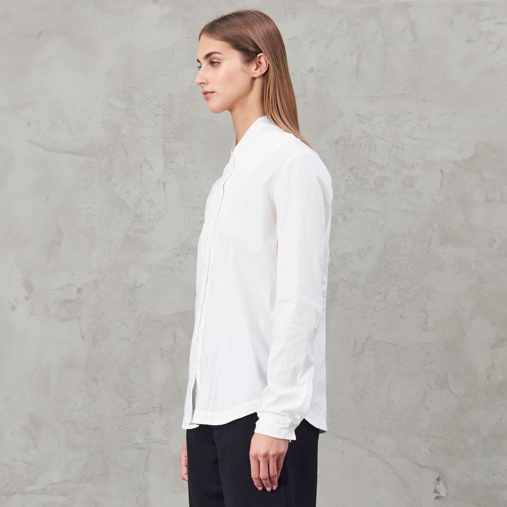 Fitted Stretch Cotton Shirt - White