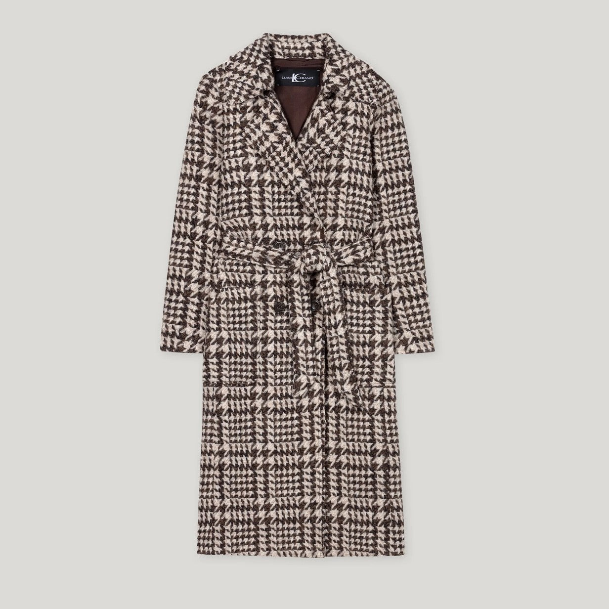 Check Coat - Brown
