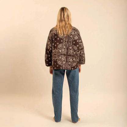 Chicago Bandana Print Jacket - Chocolate