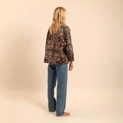 Chicago Bandana Print Jacket - Chocolate