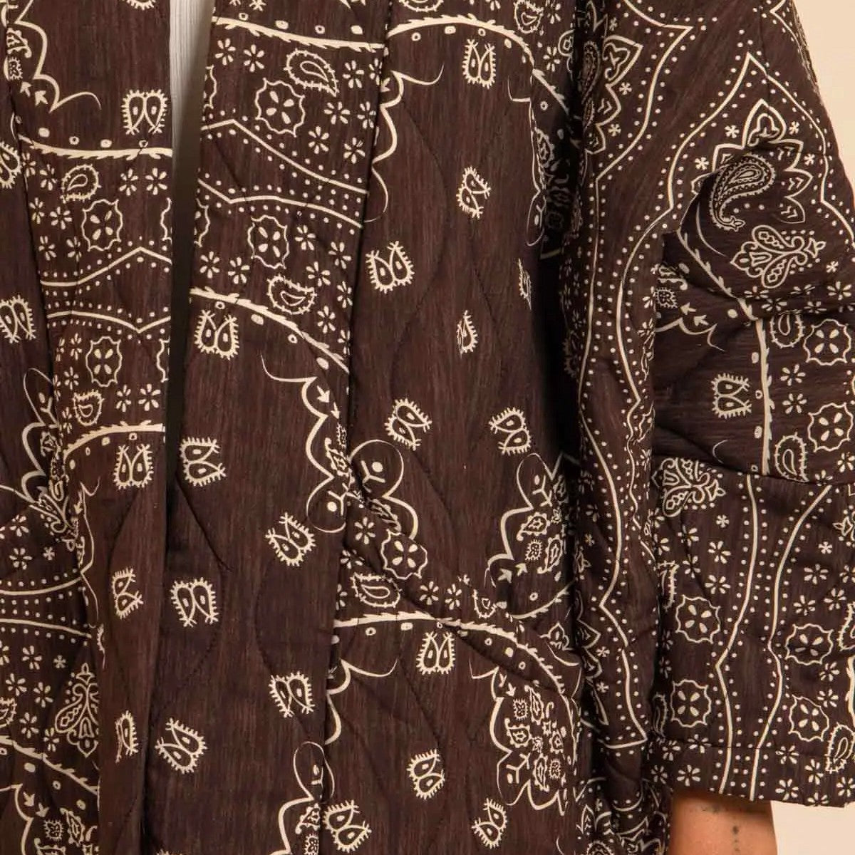 Chicago Bandana Print Jacket - Chocolate
