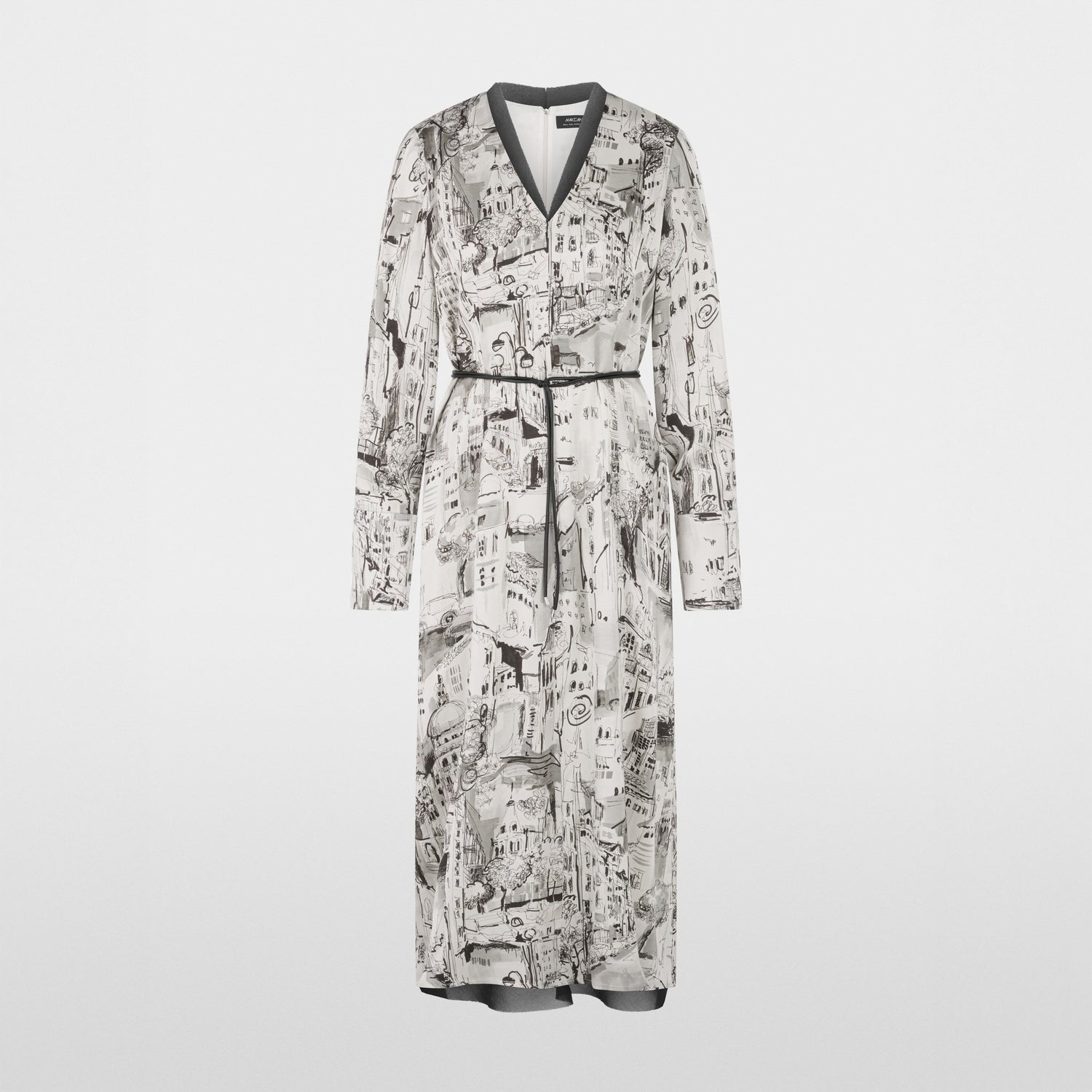 City Art Print Long Dress - Smoke