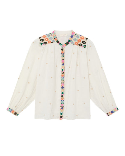 Cleo Cheesecloth Blouse - White