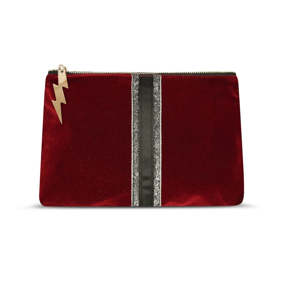 Velvet Clutch Bag - Burgundy