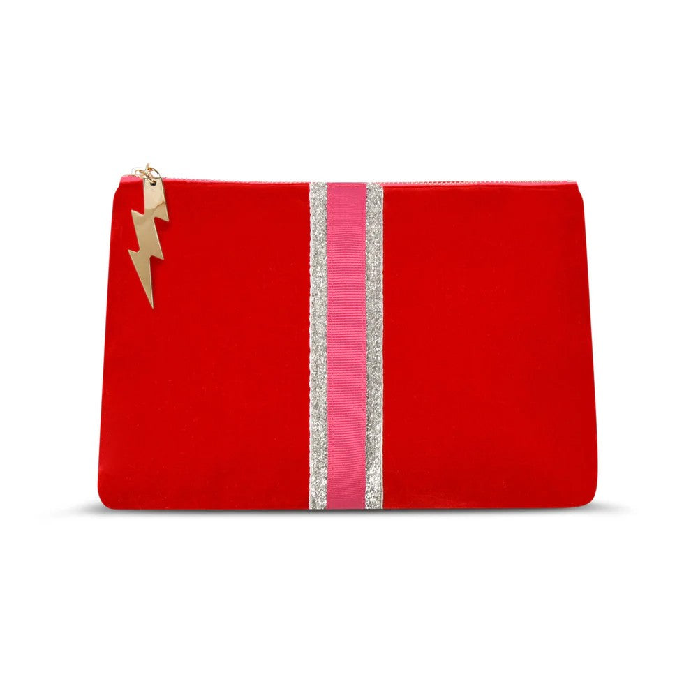 Velvet Clutch Bag - Red