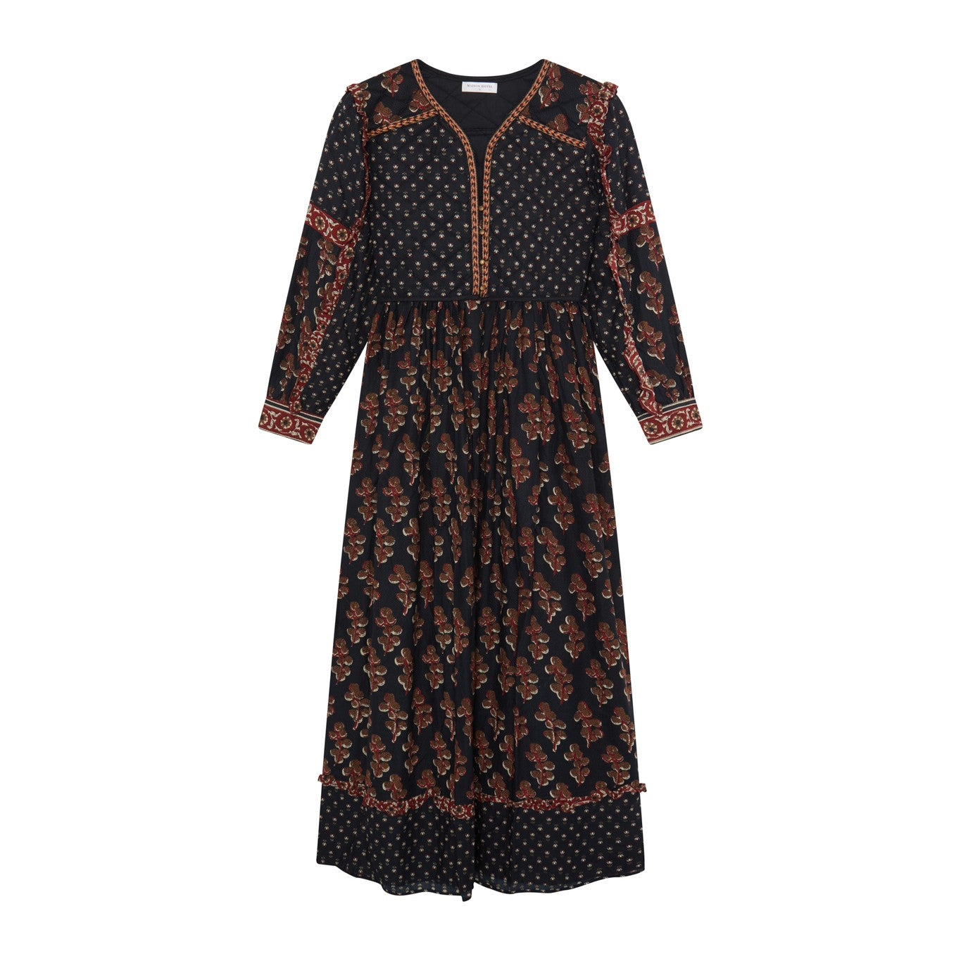 Lily Quilted Dress - Black Coffee