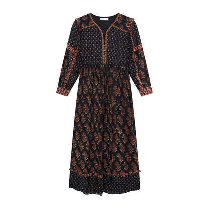 Lily Quilted Dress - Black Coffee