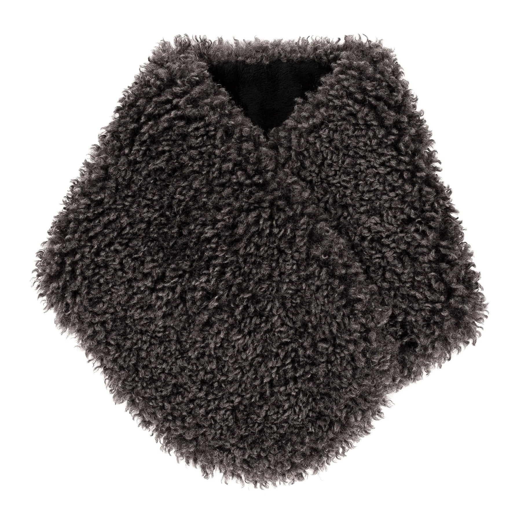 Coco Scarf -Faux Sheepskin - Charcoal