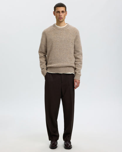 Cody Long Sleeve Knit Crew Neck - Oatmeal Neps