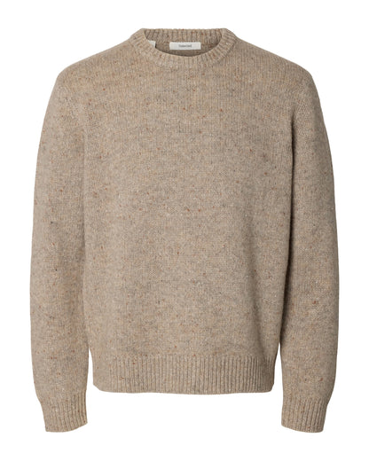 Cody Long Sleeve Knit Crew Neck - Oatmeal Neps