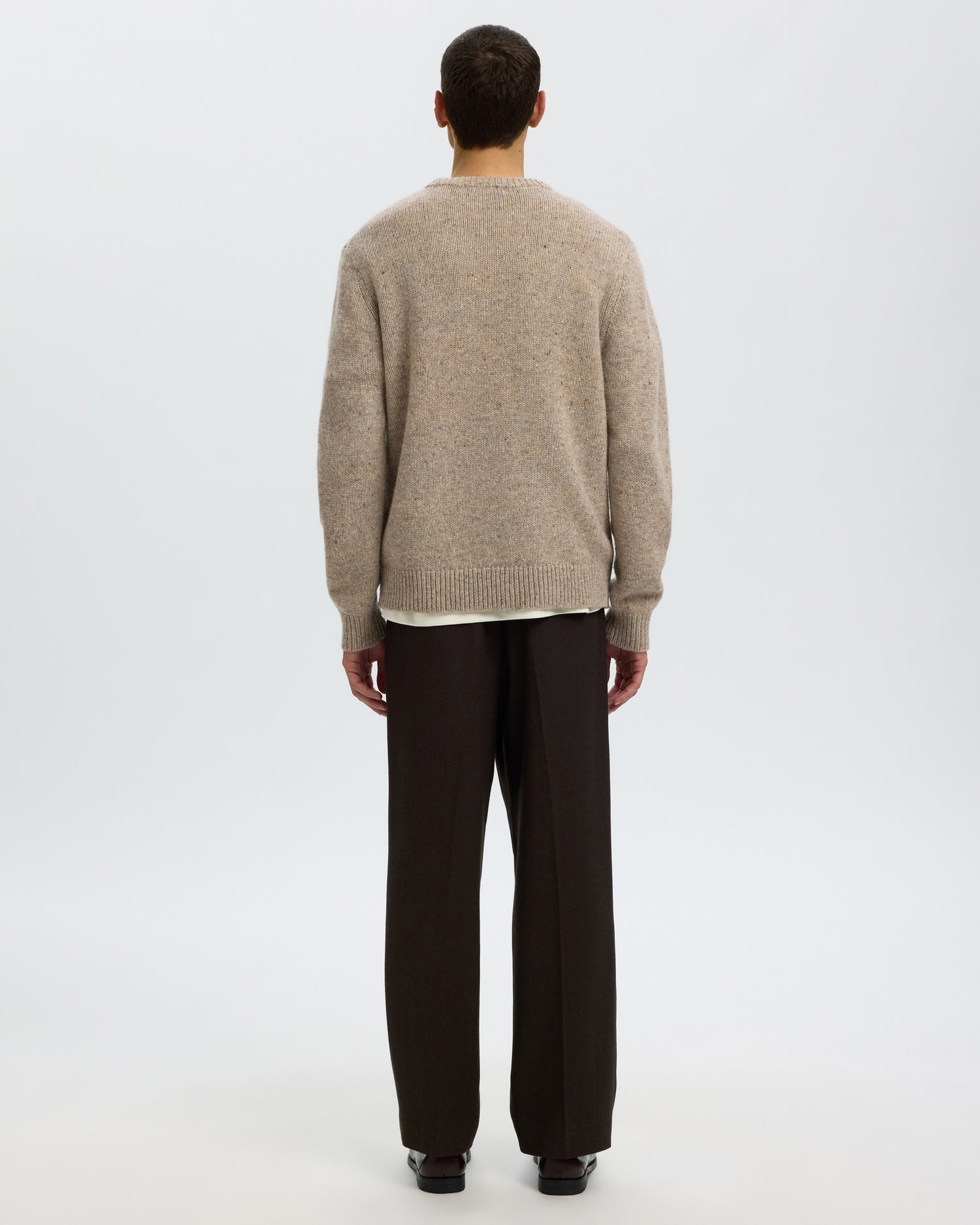 Cody Long Sleeve Knit Crew Neck - Oatmeal Neps