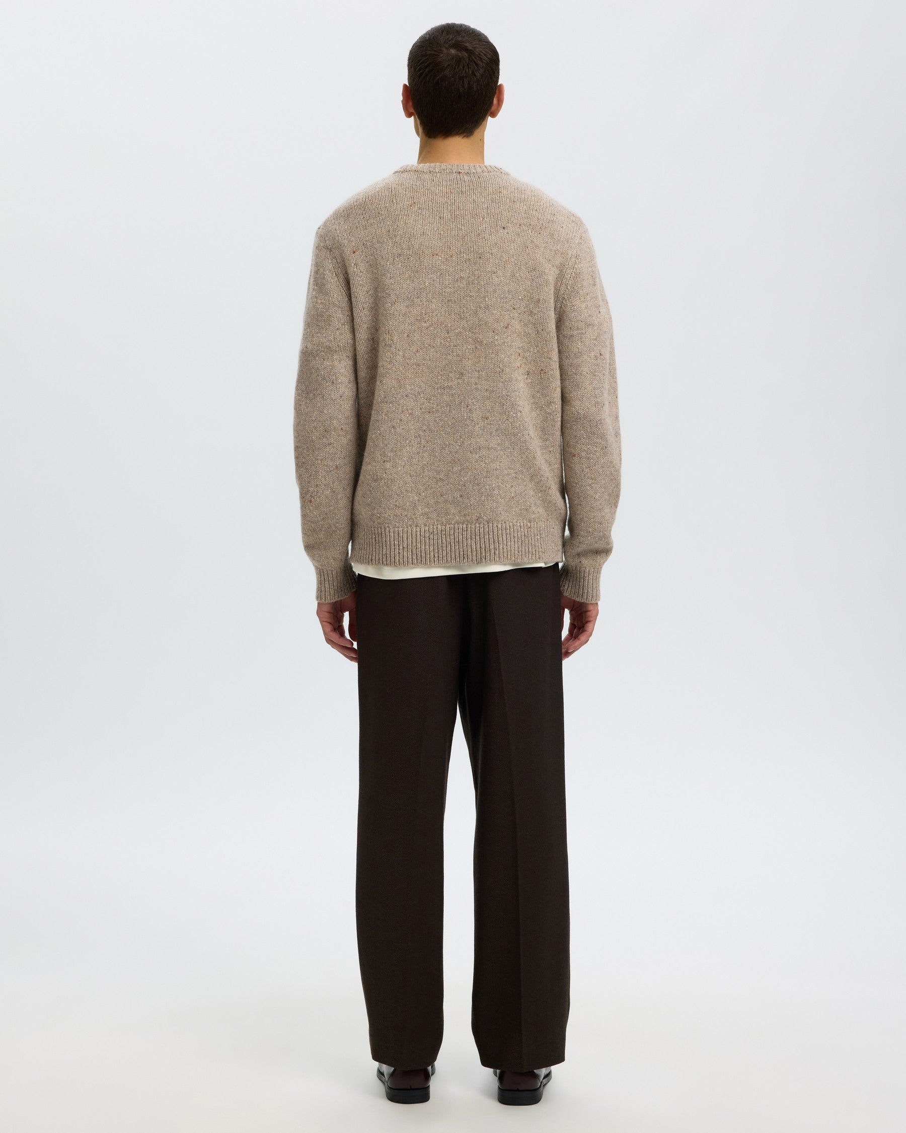 Cody Long Sleeve Knit Crew Neck - Oatmeal Neps