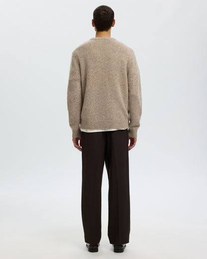 Cody Long Sleeve Knit Crew Neck - Oatmeal Neps