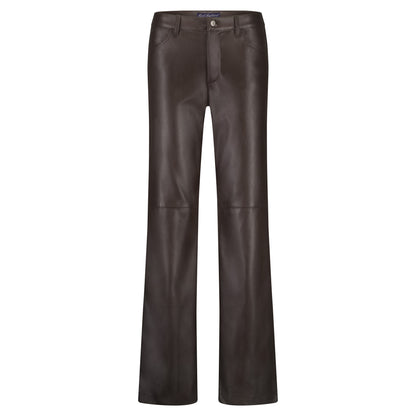 Colette Faux Leather Trousers - Brown