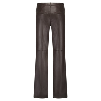 Colette Faux Leather Trousers - Brown