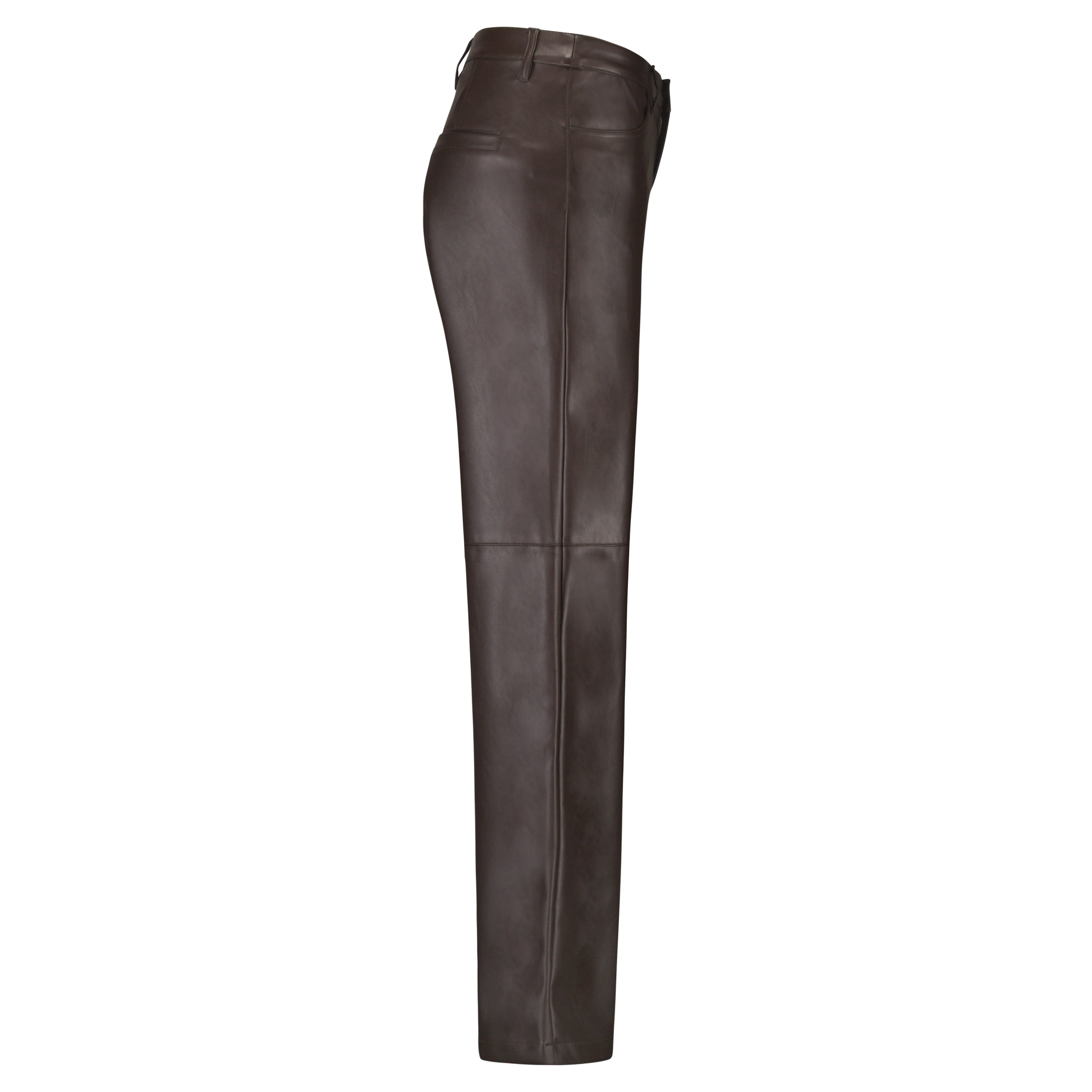 Colette Faux Leather Trousers - Brown