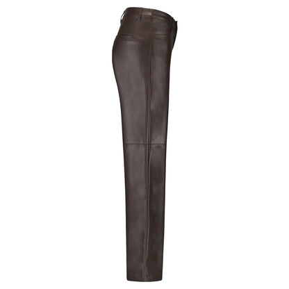 Colette Faux Leather Trousers - Brown