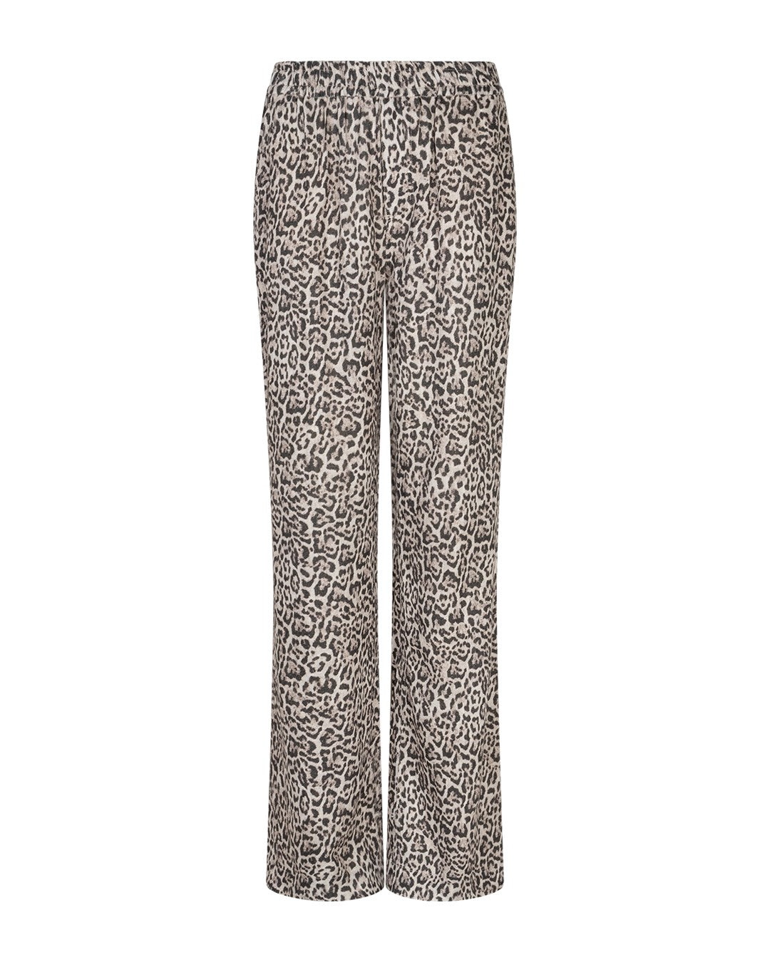 Colette Linen Leopard Trousers - Pebble