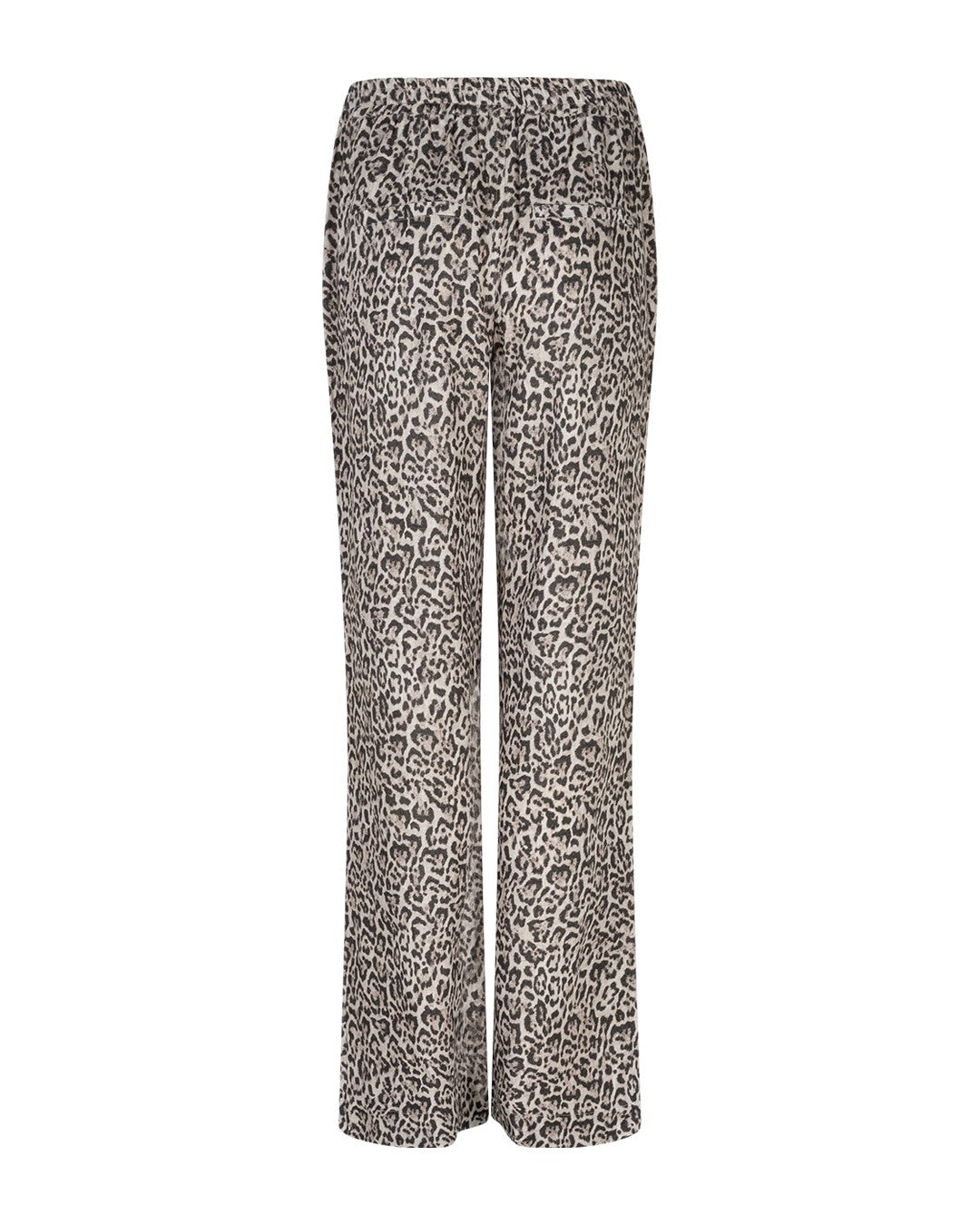 Colette Linen Leopard Trousers - Pebble