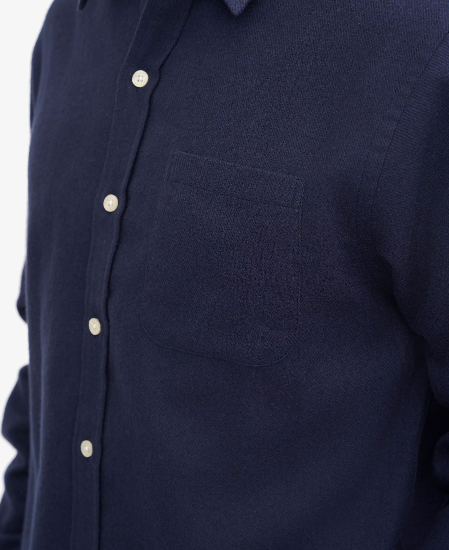 Organic Flannel Shirt - Navy Blue