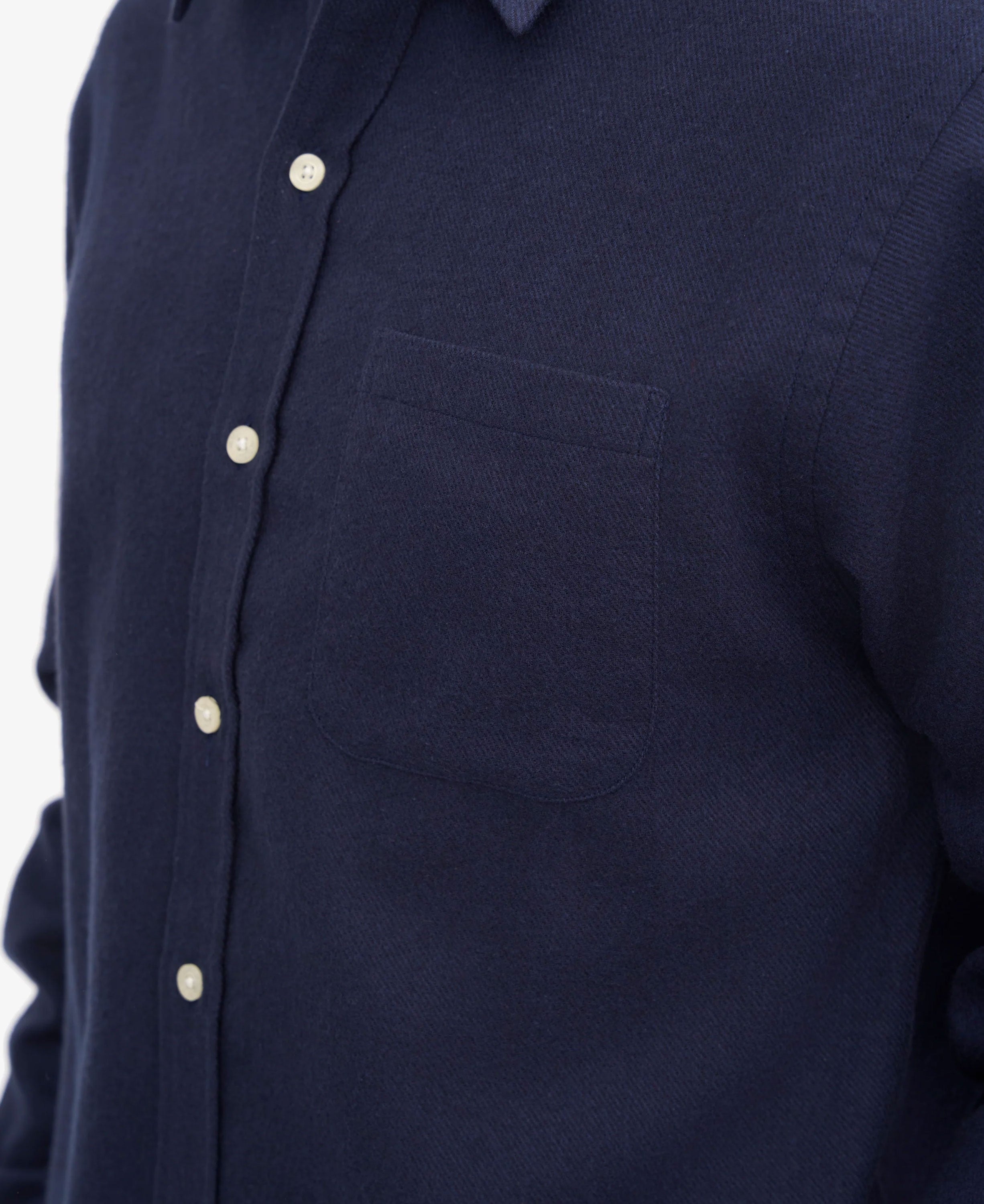 Organic Flannel Shirt - Navy Blue