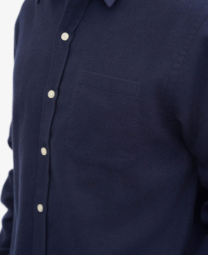 Organic Flannel Shirt - Navy Blue