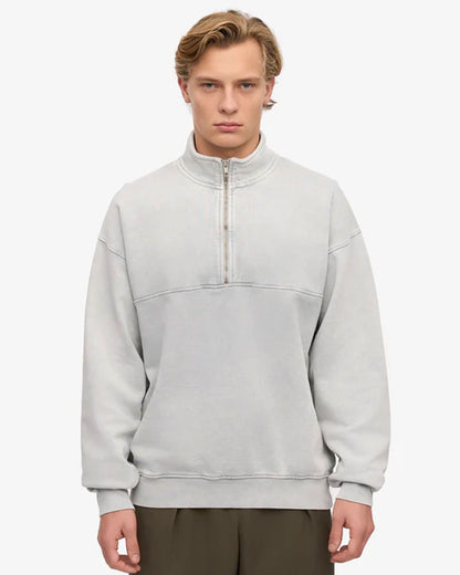 Organic Quarter Zip - Faded Grey