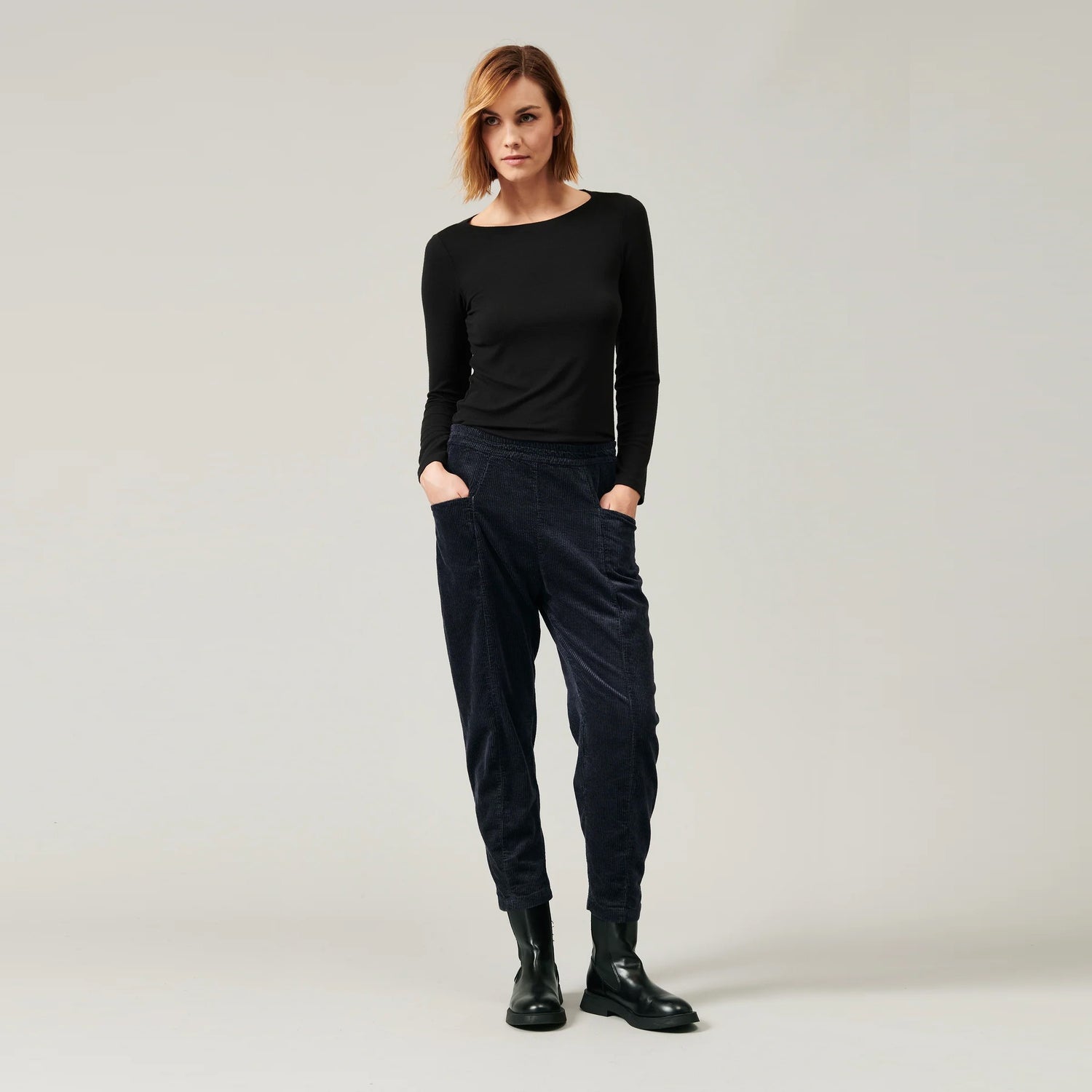 Cord Pocket Trouser - Navy Blue