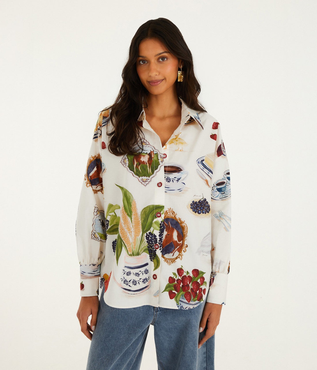 Country Table Shirt -  Winter White