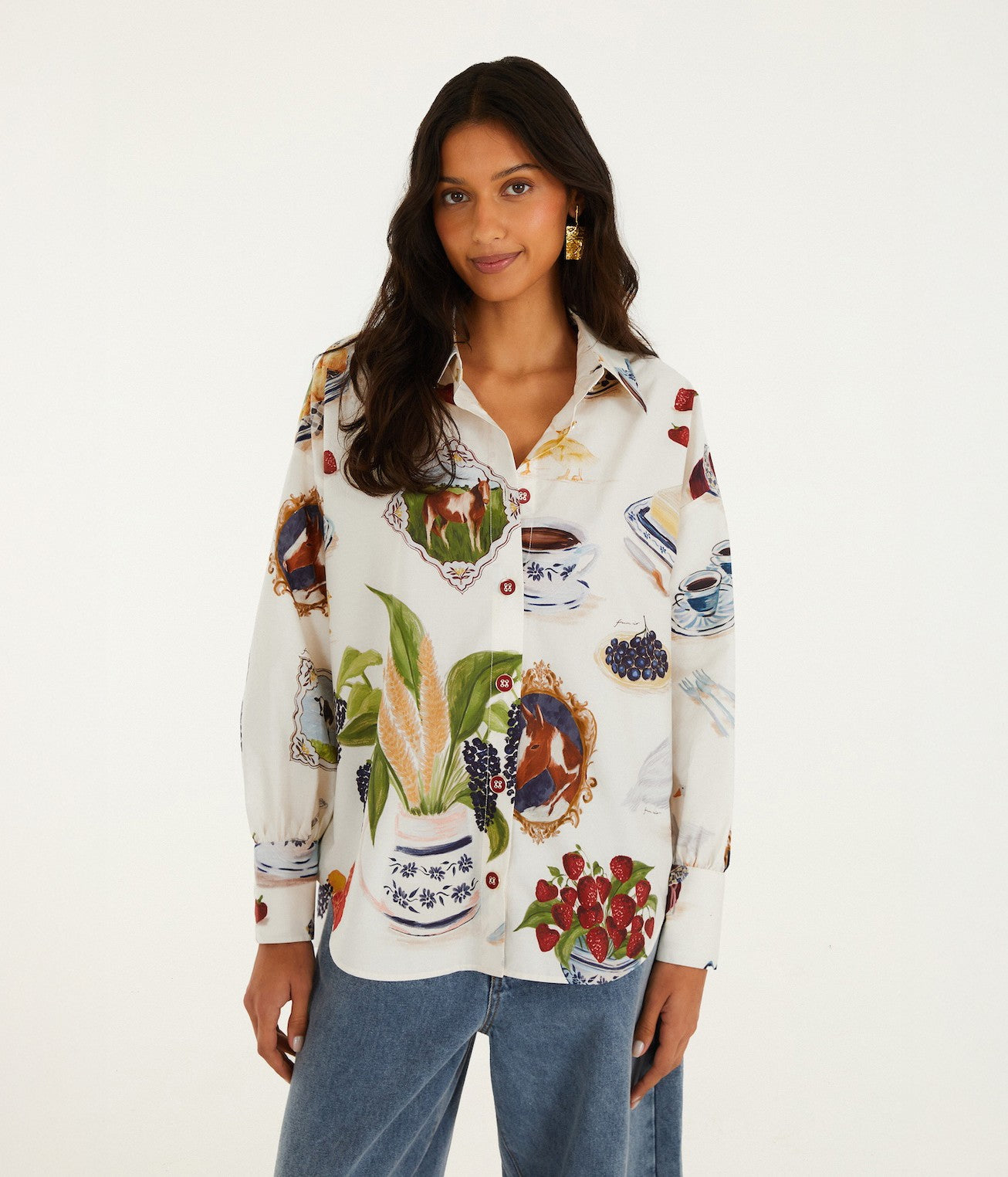 Country Table Shirt -  Winter White