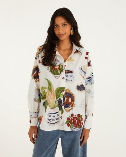 Country Table Shirt -  Winter White