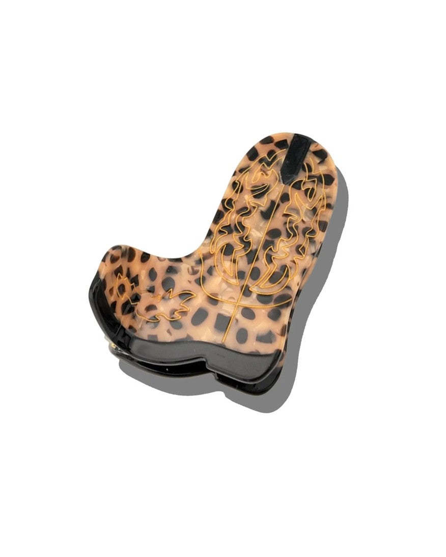 Cowboy Boot Hair Claw - Brown