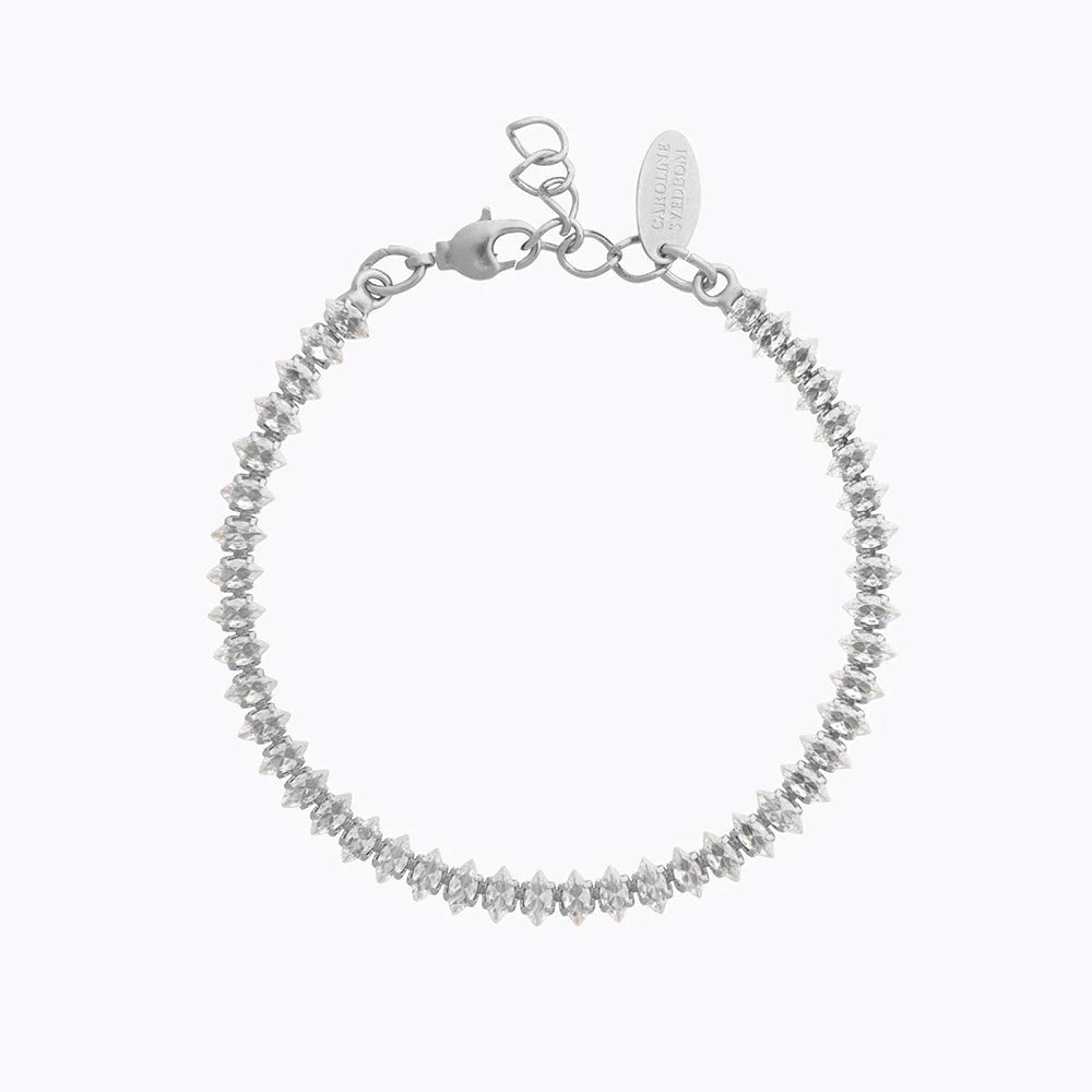 Crystal Navette Bracelet Rhodium - Crystal