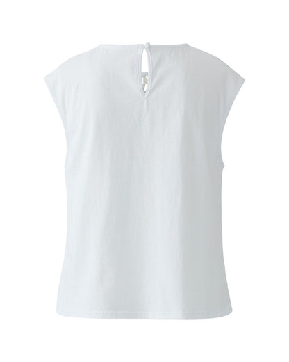 Cut Out Embroidered Top - White