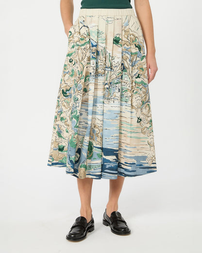 Adeptoa Holiday Print Skirt - Light Blue