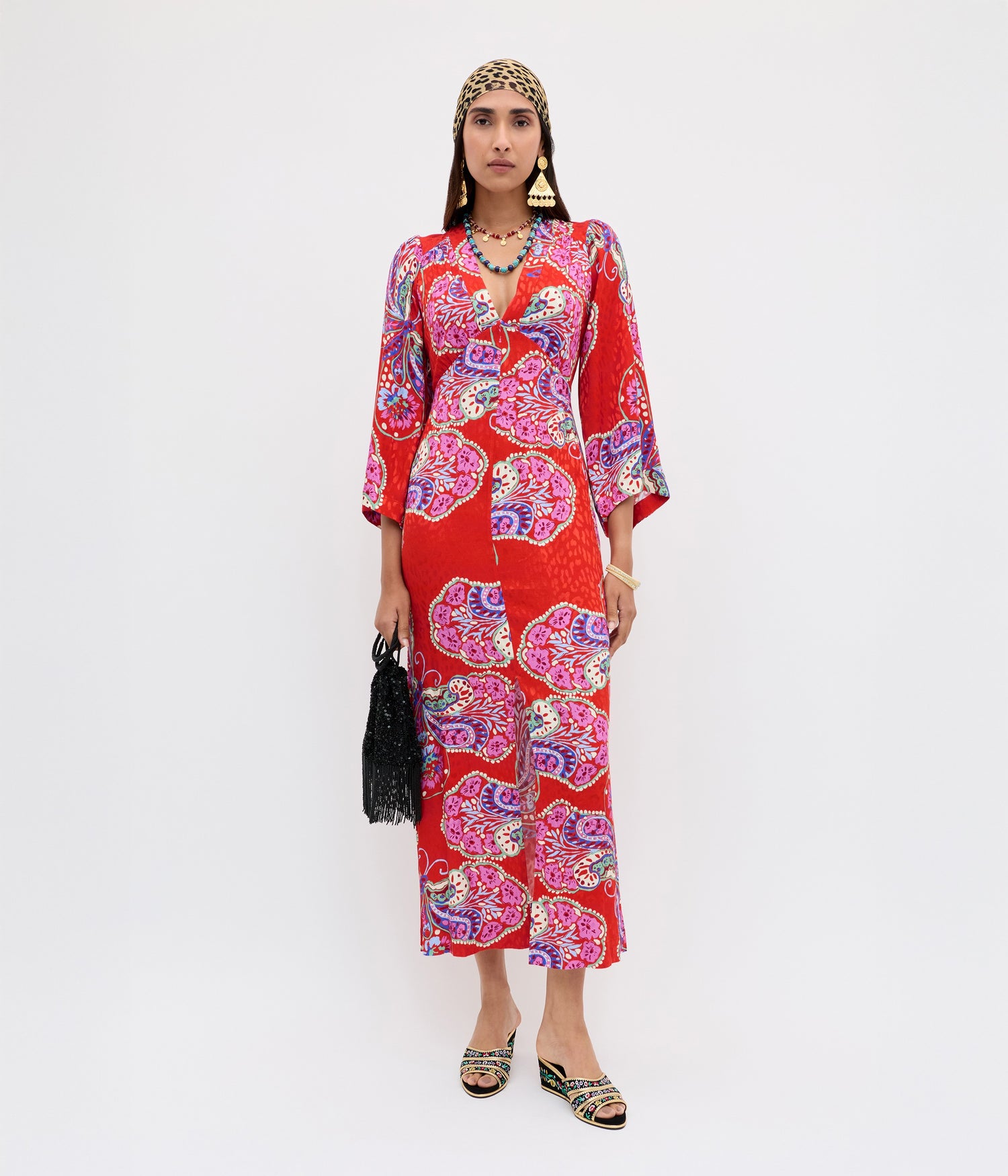 Dahlia Dress - Butterfly Bloom Jacquard Red