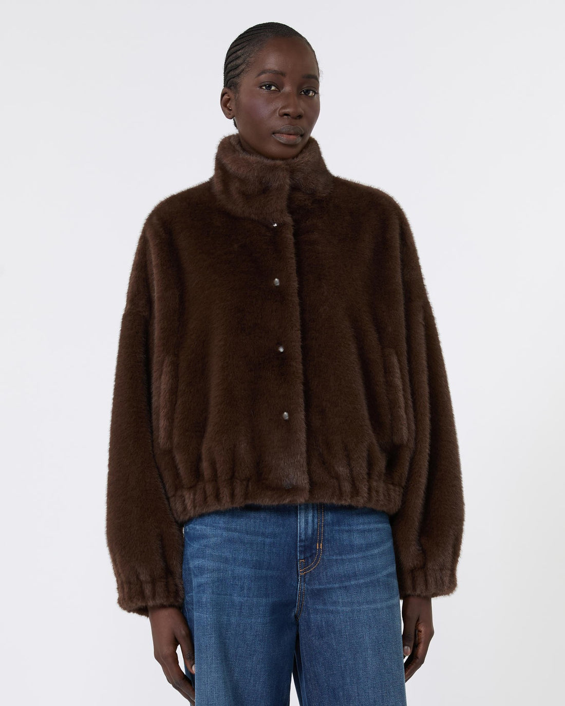 Denemone Faux Fur Bomber - Brown